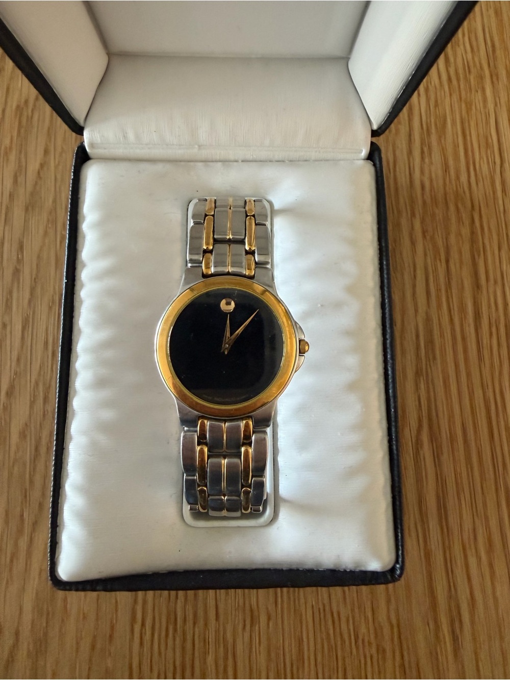 Movado Men’s The Museum Watch With Two Tone Band And Black Dial 36mm